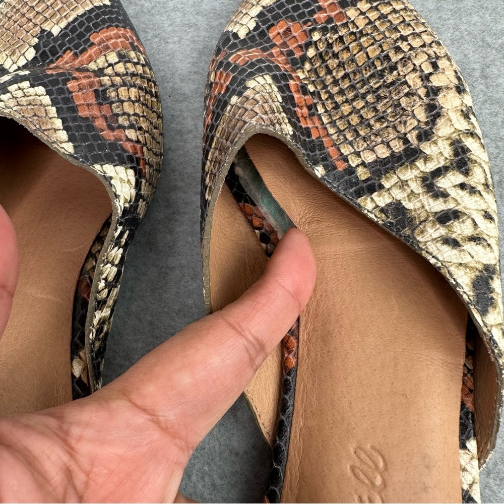 Madewell Remi Mules in Snake Embossed Leather Spiced Cider Multi Colorway Size 8 - Picture 5 of 9